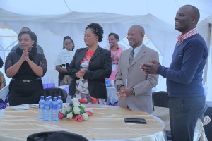 Kuza Biashara's Joan Mbugua Joins Other Guests During The Launch of Elimu TV